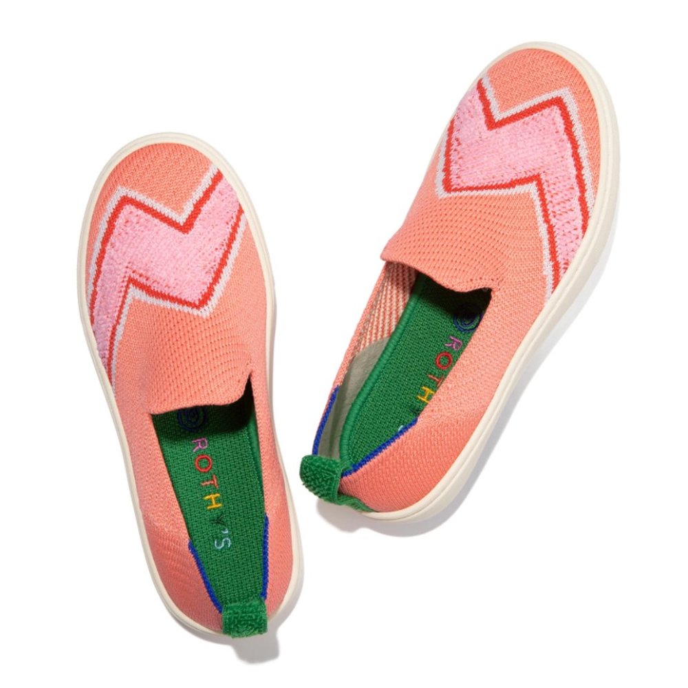 Rothy's Melon Terry Bolt Kids Sneaker